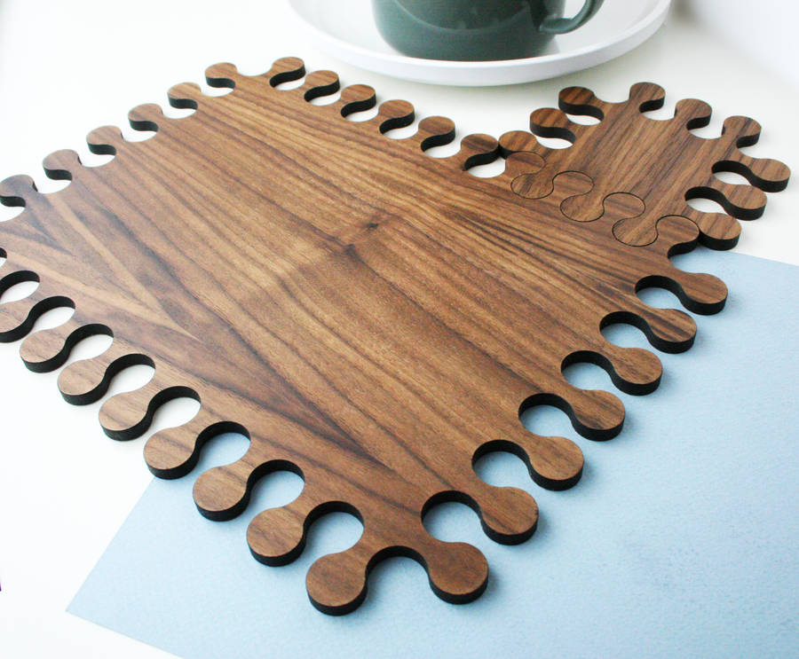 Jigsaw Wooden Placemat And Coaster Set, 1 of 3