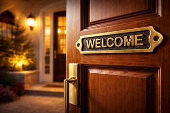 Custom Solid Brass Welcome Plaque With Black Finish, 2 of 7