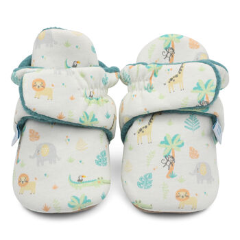 Dotty Fish Safari Baby Booties. Soft, Warm, Non Slip, 3 of 7