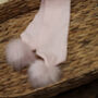 Rose Gold Knitted Pom Pom Baby/Toddler Scarf, thumbnail 8 of 8