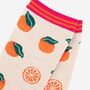 Womens Orange Fruit Bamboo Socks, thumbnail 4 of 5