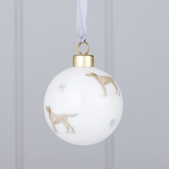 Christmas Labrador Bone China Bauble Decorations, 2 of 3