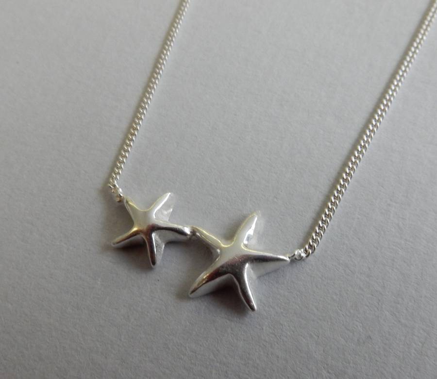 shooting stars silver necklace by anne reeves jewellery