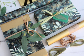 Green Luxury Botanical Christmas Gift Wrap Paper 3m Fsc, 3 of 3