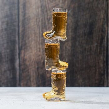 Set Of Three Cowboy Boot Shot Glasses, 3 of 6