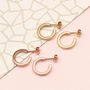 18ct Rose Gold Plated Huggie Mini Hoop Earrings, thumbnail 1 of 6