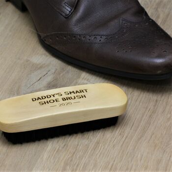 Personalised Wooden Shoe Brush, 2 of 3