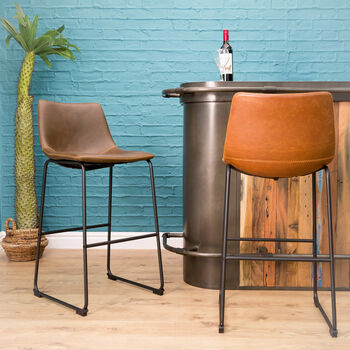 Dexter Chesnut Brown Set Of Kitchen Two Bar Stools, 5 of 12