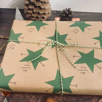 Star Christmas Personalised Wrapping Paper, 4 of 6