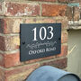 Personalised Floral Divide Slate House Number Sign, thumbnail 2 of 3