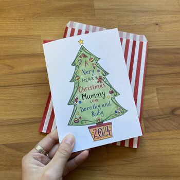 Very Merry Christmas Tree Card For Mum Mummy, 2 of 4