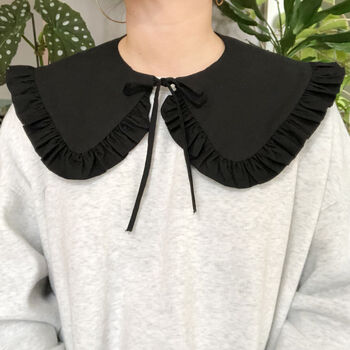 Black Cotton Detachable Collar With Frill, 2 of 4