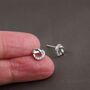 'You're Loved' Sterling Silver Knotted Heart Earrings, thumbnail 4 of 7