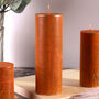 G Decor Fern Amberstone And Gold Hand Finished Pillar Candles, thumbnail 3 of 6