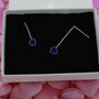 Petite Blue Enamel Threader Earrings, thumbnail 1 of 2