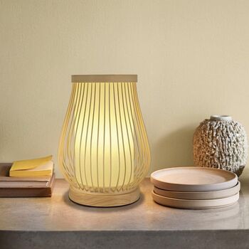 Bamboo Lampshade With Wooden Based Table Lamp, 5 of 6