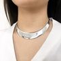 Personalized Silver Choker Necklace Birthday Gift, thumbnail 1 of 6