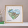 Map Heart Print Golden Wedding Anniversary Gift, thumbnail 1 of 10