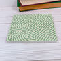 Abstract Green Pattern Ceramic Coaster, Set Of Four, thumbnail 2 of 7