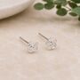 Sterling Silver Rose Flower Stud Earrings, thumbnail 1 of 9