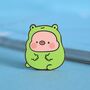 Pig In Frog Costume Enamel Pin | Cute Pin Badges, thumbnail 1 of 5