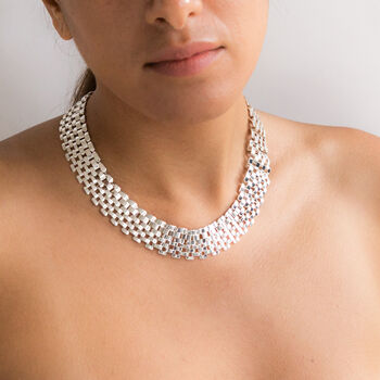 Silver Plated Chain Statement Necklace, 2 of 10