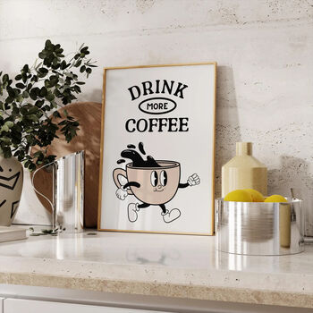 Drink More Coffee Retro Print, 3 of 6