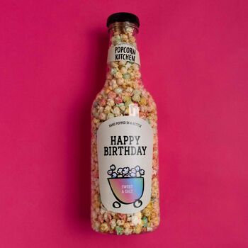 Happy Birthday Sweet And Salt Rainbow Popcorn Giant Money Bottle, 550g, 4 of 6