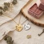 Personalised Engraved Name Necklace Dog Paw Print Design, thumbnail 6 of 12