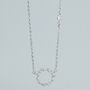 Sterling Silver Crystal Cluster Pendant Necklace, thumbnail 3 of 7
