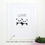 Panda Love Print Wedding Anniversary Gift, thumbnail 3 of 6