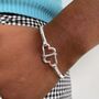 Personalised Best Friend Double Heart Bracelet In Sterling Silver, thumbnail 1 of 5