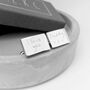 Stainless Steel Engraved Rectangle Cufflinks, Handwriting, thumbnail 1 of 3