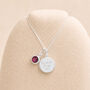 Personalised Sterling Silver July Birthstone Ruby Pendant Necklace, thumbnail 4 of 9