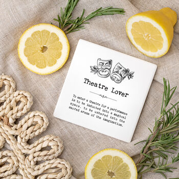 Set Of Two Ceramic Theatre Coasters In Gift Box, 4 of 10