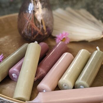 10 Short Dinner Candles | Pink And Green Mix, 6 of 7