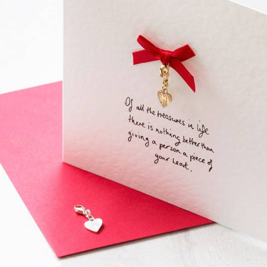 Personalised Gift Cards With Heart Charm Keepsake, 1 of 6