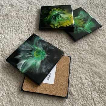 Sold One Of A Kind Ceramic Resin Coasters | Set Of Two, 3 of 5