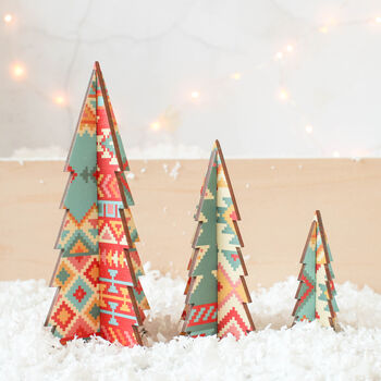Christmas Tree Set, Aztec Design, 7 of 8