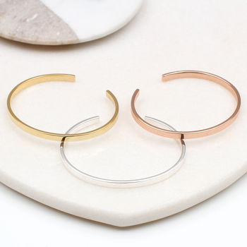 Personalised Silver Or 18 Ct Gold Plated Initial Bangle, 2 of 4