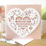 Personalised Wedding Day Papercut Heart Card, thumbnail 1 of 6