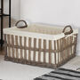Lined Wicker Home Storage Basket, thumbnail 2 of 4