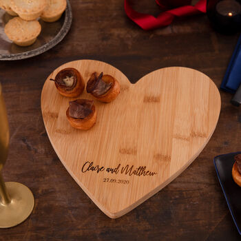 Personalised Couples Heart Chopping Board, 2 of 5