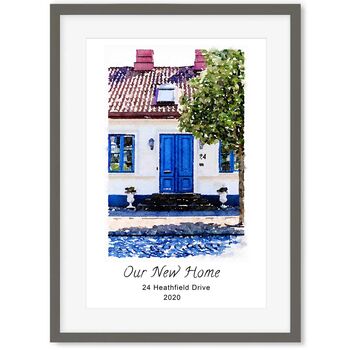 Personalised Watercolour House Portrait Two Art Print, 4 of 5