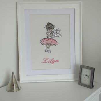 Personalised Embroidered Picture Of Ballet Dancer, 2 of 2