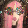 Birthday Card Pink Hair Fashion Card/Giclee Print, thumbnail 3 of 5