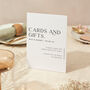 Wedding Cards And Gifts Sign A4 Sturdy Minimal Layout, thumbnail 1 of 5