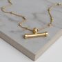 Sterling Silver Gold Plated T Bar Necklace, thumbnail 1 of 9
