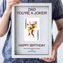 Personalised Father's Day Joker Playing Card Glass Printed Frame, thumbnail 2 of 3
