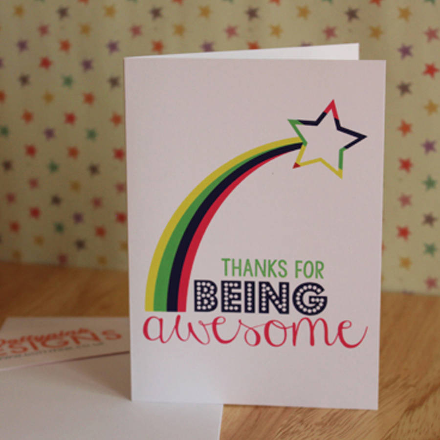 'thanks for being awesome' greeting card by dottypink designs ...